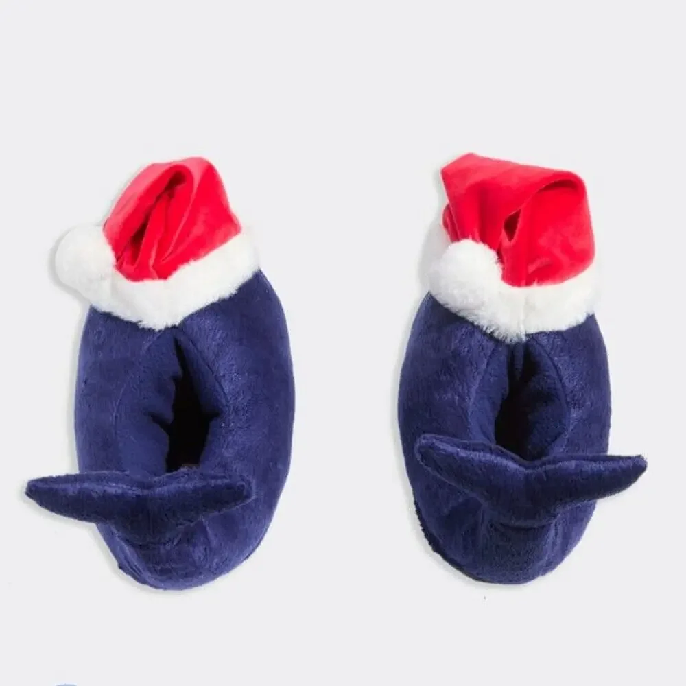 Vineyard Vines Kids' Santa Whale Plush Slippers